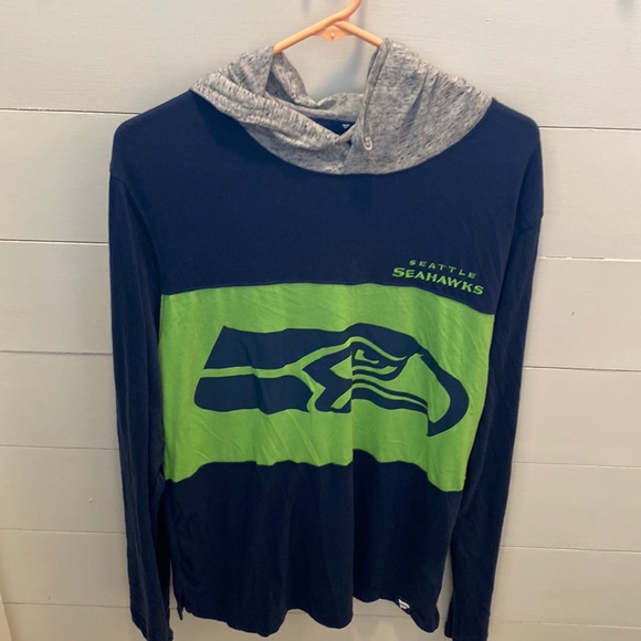 Seattle Seahawks Long Sleeve T-Shirt Hoodie - Picture 1 of 4